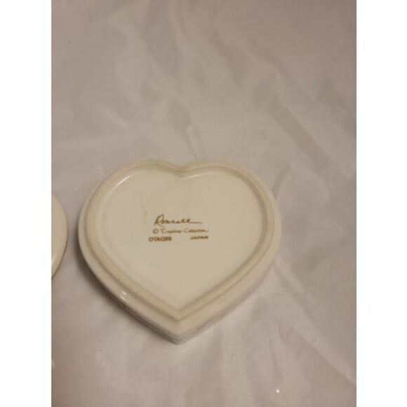 Otagiri Japanese Romance Heart-shaped Trinket Box Floral Creative Collection - Picture 6 of 12